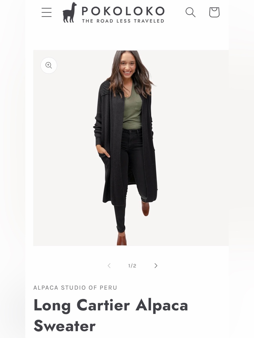 Pokoloko Long Cartier Alpaca Cardigan